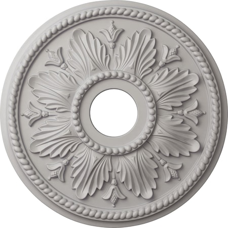 Ekena Millwork Edinburgh Medallion (Canopies up to 5 1/8"), 18 1/8"OD x 3 1/2"ID x 2 3/4"P, Ultra Pure White CM18ED1UWF